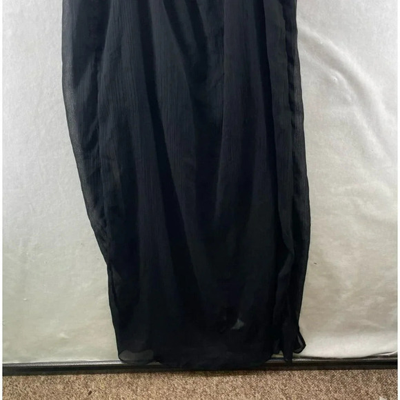 American Eagle Outfitters Maxi Dress Women's Sz S Black V-Neck Double Slit - Picture 8 of 9
